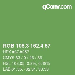 カラーコード: RGB 108.3 162.4 87 | qconv.com