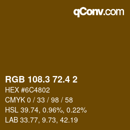 カラーコード: RGB 108.3 72.4 2 | qconv.com