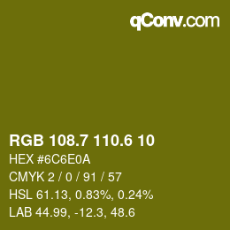 カラーコード: RGB 108.7 110.6 10 | qconv.com