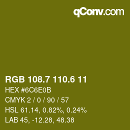 カラーコード: RGB 108.7 110.6 11 | qconv.com