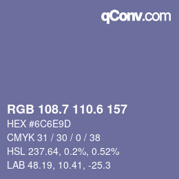 カラーコード: RGB 108.7 110.6 157 | qconv.com