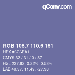 カラーコード: RGB 108.7 110.6 161 | qconv.com