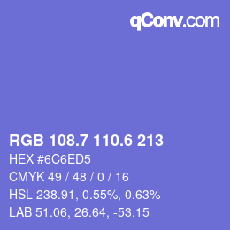 カラーコード: RGB 108.7 110.6 213 | qconv.com