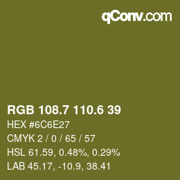 カラーコード: RGB 108.7 110.6 39 | qconv.com