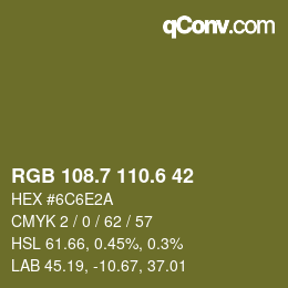 カラーコード: RGB 108.7 110.6 42 | qconv.com