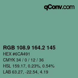 Color code: RGB 108.9 164.2 145 | qconv.com
