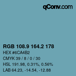 Color code: RGB 108.9 164.2 178 | qconv.com