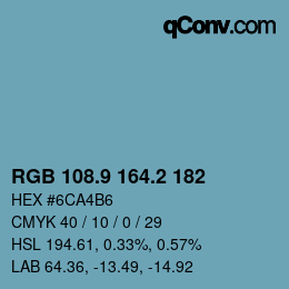Color code: RGB 108.9 164.2 182 | qconv.com