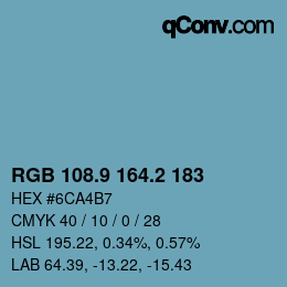 Color code: RGB 108.9 164.2 183 | qconv.com