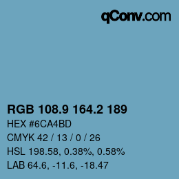 Color code: RGB 108.9 164.2 189 | qconv.com