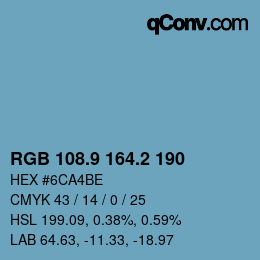 Color code: RGB 108.9 164.2 190 | qconv.com