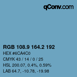 Color code: RGB 108.9 164.2 192 | qconv.com