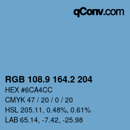 Color code: RGB 108.9 164.2 204 | qconv.com