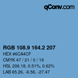 Color code: RGB 108.9 164.2 207 | qconv.com