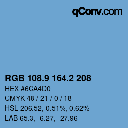 Color code: RGB 108.9 164.2 208 | qconv.com
