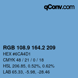 Color code: RGB 108.9 164.2 209 | qconv.com