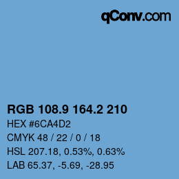 Color code: RGB 108.9 164.2 210 | qconv.com