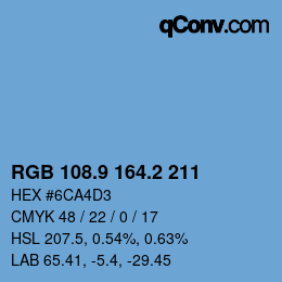 Color code: RGB 108.9 164.2 211 | qconv.com