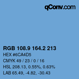 Color code: RGB 108.9 164.2 213 | qconv.com
