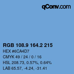 カラーコード: RGB 108.9 164.2 215 | qconv.com