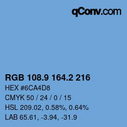 Color code: RGB 108.9 164.2 216 | qconv.com