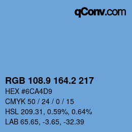Color code: RGB 108.9 164.2 217 | qconv.com