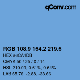 カラーコード: RGB 108.9 164.2 219.6 | qconv.com