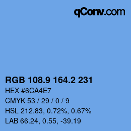 Color code: RGB 108.9 164.2 231 | qconv.com