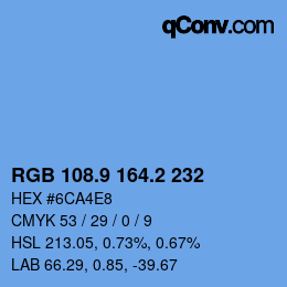 Color code: RGB 108.9 164.2 232 | qconv.com