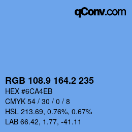 Color code: RGB 108.9 164.2 235 | qconv.com