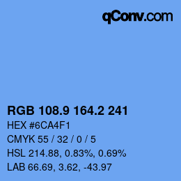 Color code: RGB 108.9 164.2 241 | qconv.com