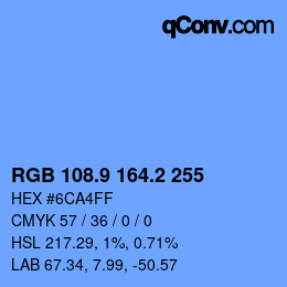 Color code: RGB 108.9 164.2 255 | qconv.com