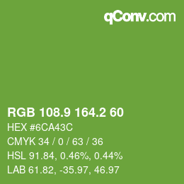 カラーコード: RGB 108.9 164.2 60 | qconv.com