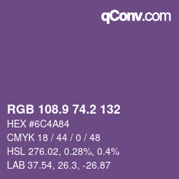 Color code: RGB 108.9 74.2 132 | qconv.com