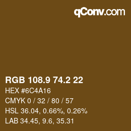 Color code: RGB 108.9 74.2 22 | qconv.com