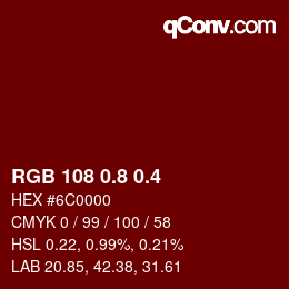 カラーコード: RGB 108 0.8 0.4 | qconv.com