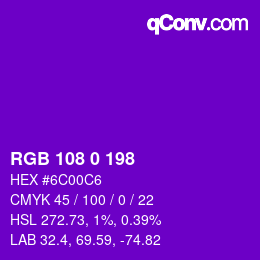 Color code: RGB 108 0 198 | qconv.com
