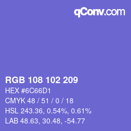 Color code: RGB 108 102 209 | qconv.com