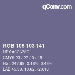Code couleur: RGB 108 103 141 | qconv.com