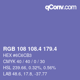 カラーコード: RGB 108 108.4 179.4 | qconv.com