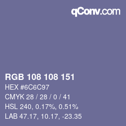 Color code: RGB 108 108 151 | qconv.com