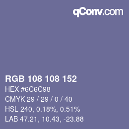 Color code: RGB 108 108 152 | qconv.com