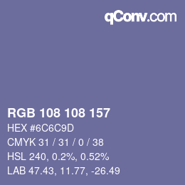 Código de color: RGB 108 108 157 | qconv.com