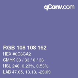 Color code: RGB 108 108 162 | qconv.com