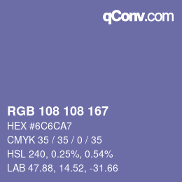 Color code: RGB 108 108 167 | qconv.com