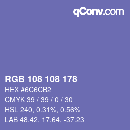 Color code: RGB 108 108 178 | qconv.com