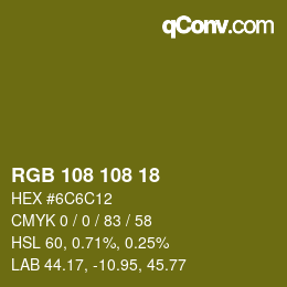 Color code: RGB 108 108 18 | qconv.com