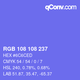Color code: RGB 108 108 237 | qconv.com