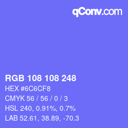 Color code: RGB 108 108 248 | qconv.com