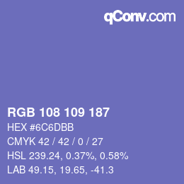 Color code: RGB 108 109 187 | qconv.com